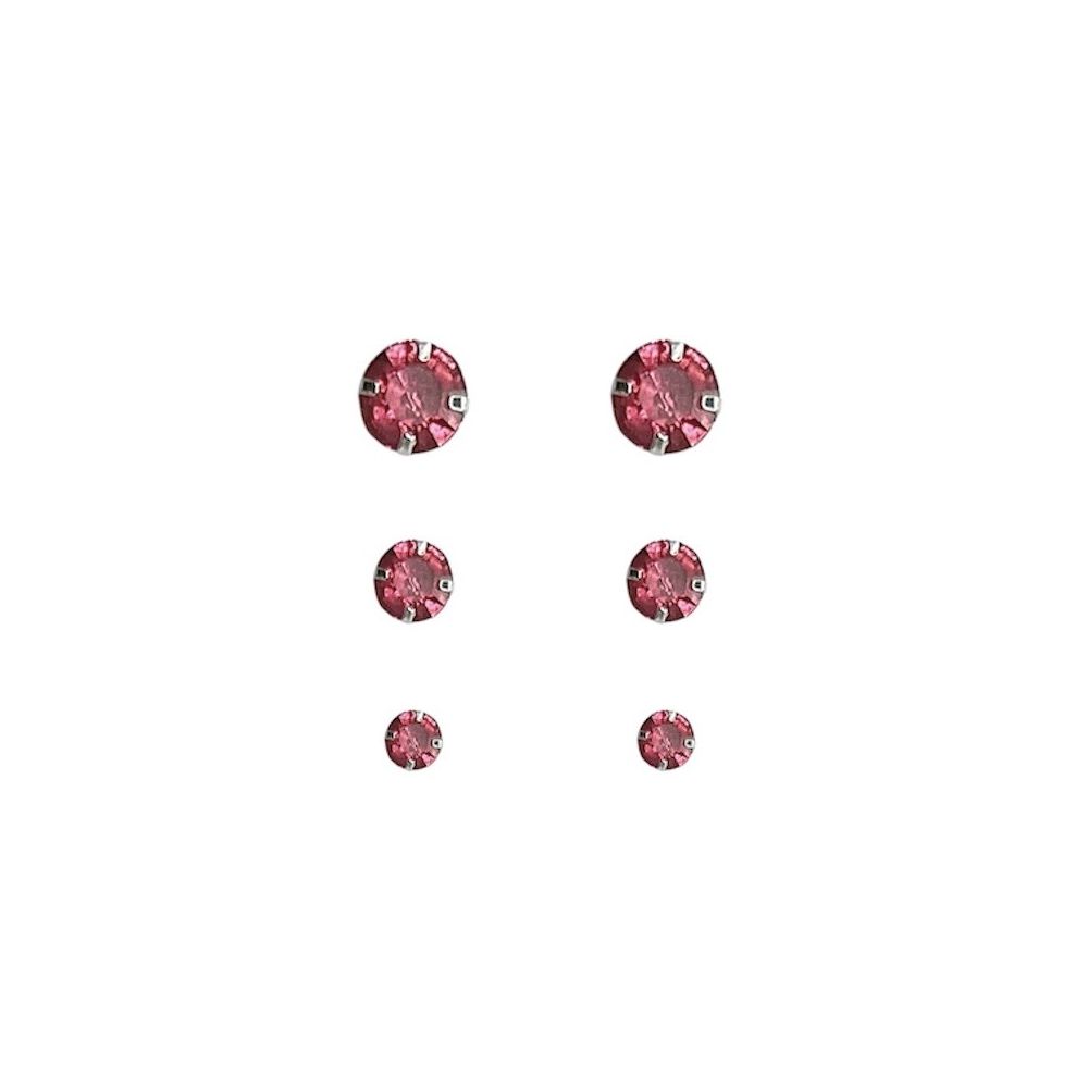 Brinco Trio Bolinha Rubi Banhado A Prata 925 - 000... - RC JOIAS BY RUDI