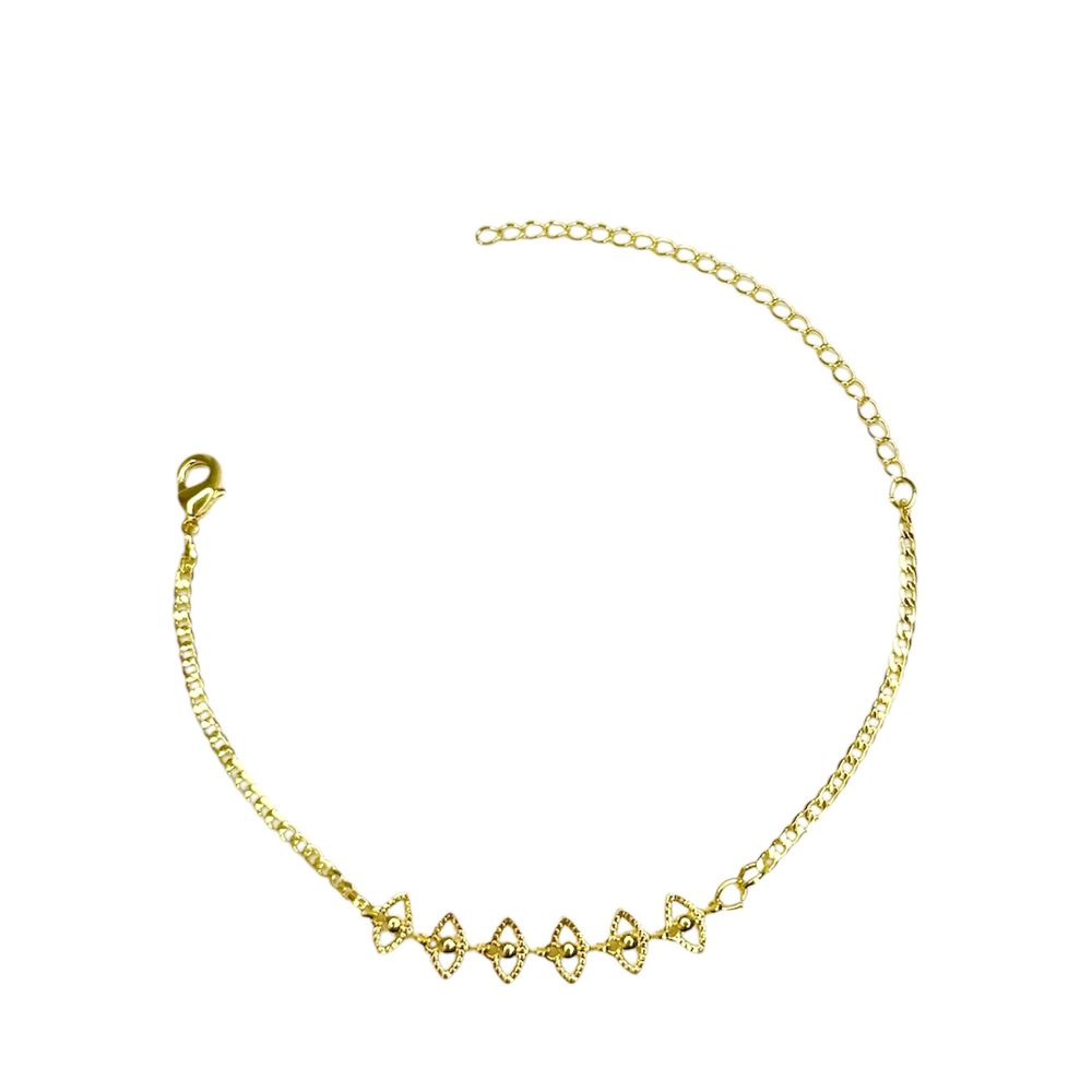 Pulseira Olho Grego 4x7 Vazado Banhado A Ouro 18K ... - RC JOIAS BY RUDI