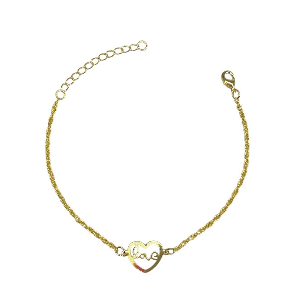 Pulseira Singapura Love Meio Banhado A Ouro 18K - ... - RC JOIAS BY RUDI