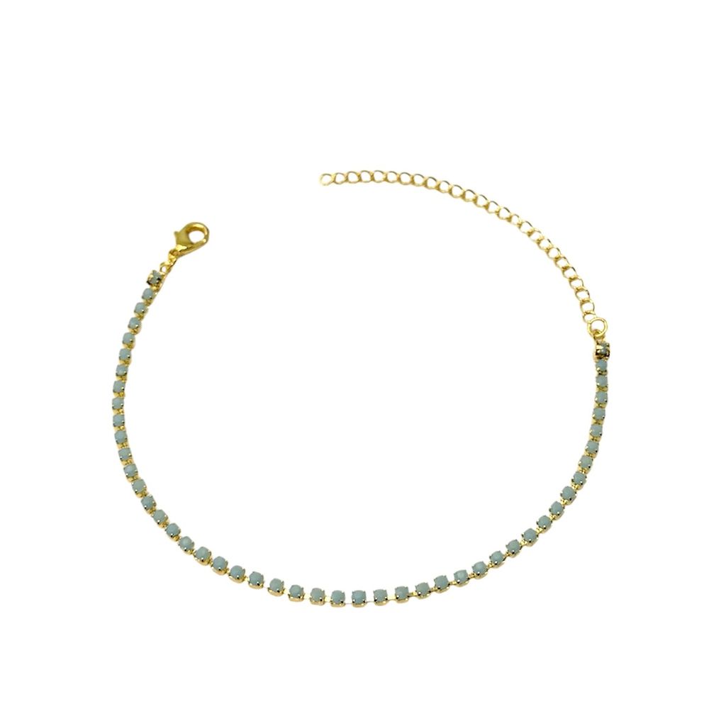 Pulseira Riviera Azul Bebê Banhado A Ouro 18K - 00... - RC JOIAS BY RUDI