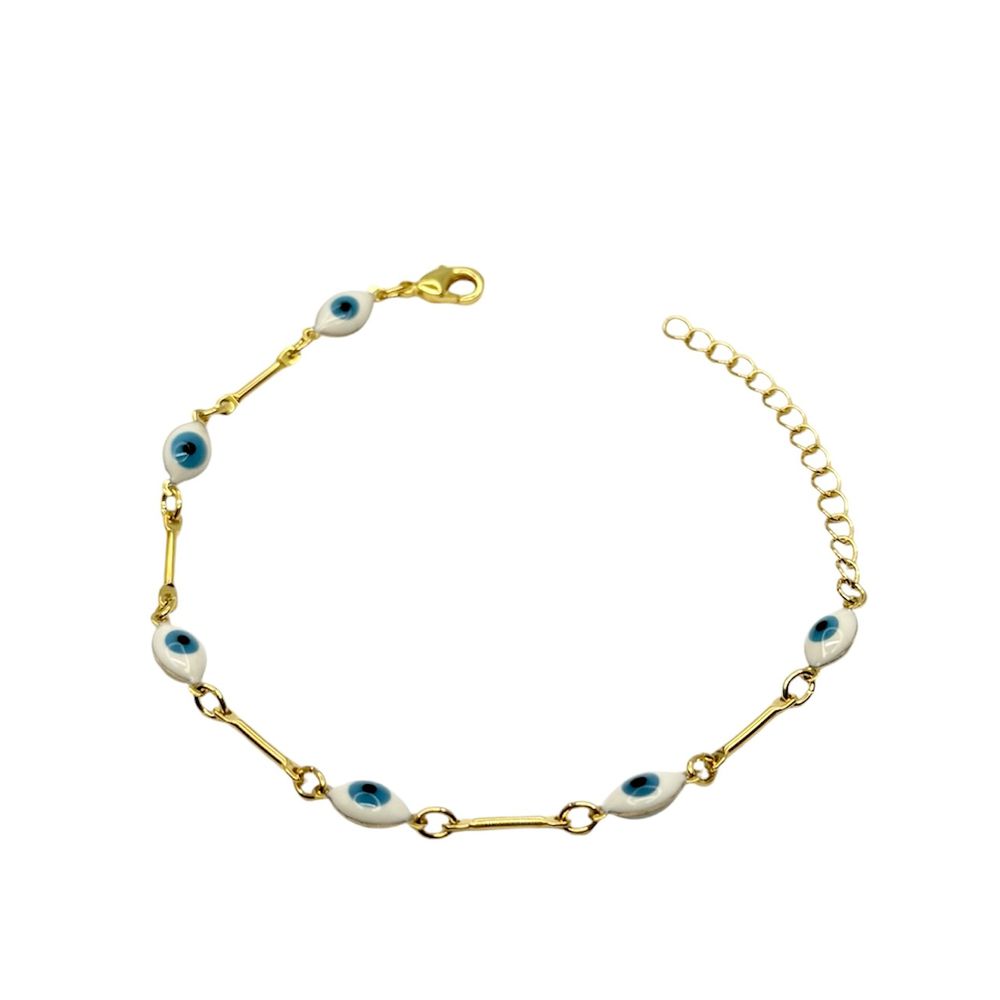 Pulseira Olho Grego Terceiro Pequeno Azul Claro Pa... - RC JOIAS BY RUDI