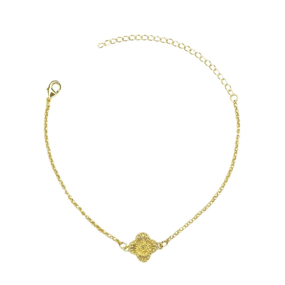 Pulseira Trevo Dourado Meio Banhado A Ouro 18K - 0... - RC JOIAS BY RUDI