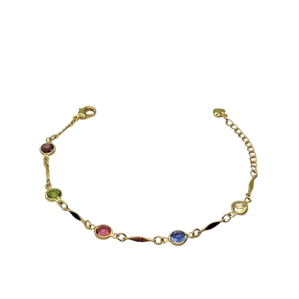 Pulseira Tiffany Colorido Claro Espaçada Banhado A... - RC JOIAS BY RUDI