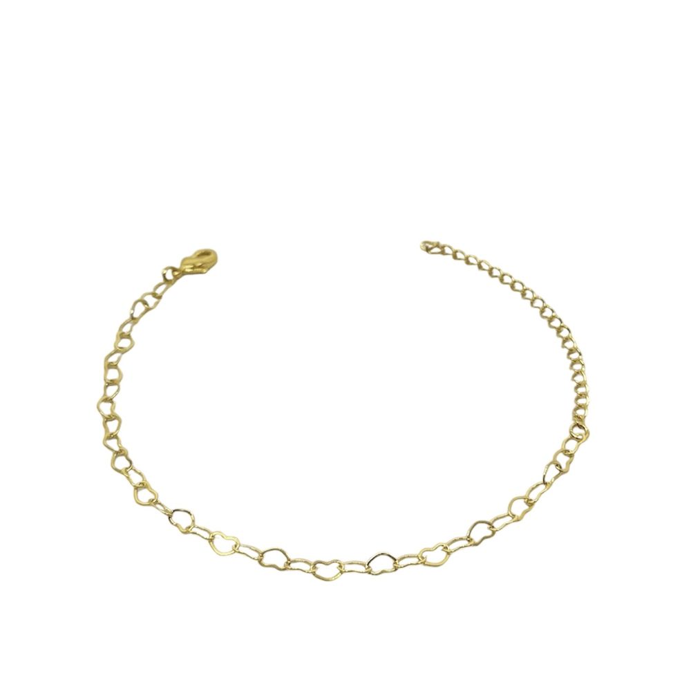 Pulseira Elo Coração Vazado 4m Banhado A Ouro 18K ... - RC JOIAS BY RUDI