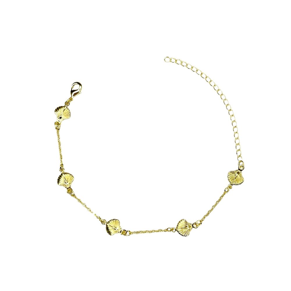 Pulseira Cinco Concha Espaçada Abaulada Banhado A ... - RC JOIAS BY RUDI