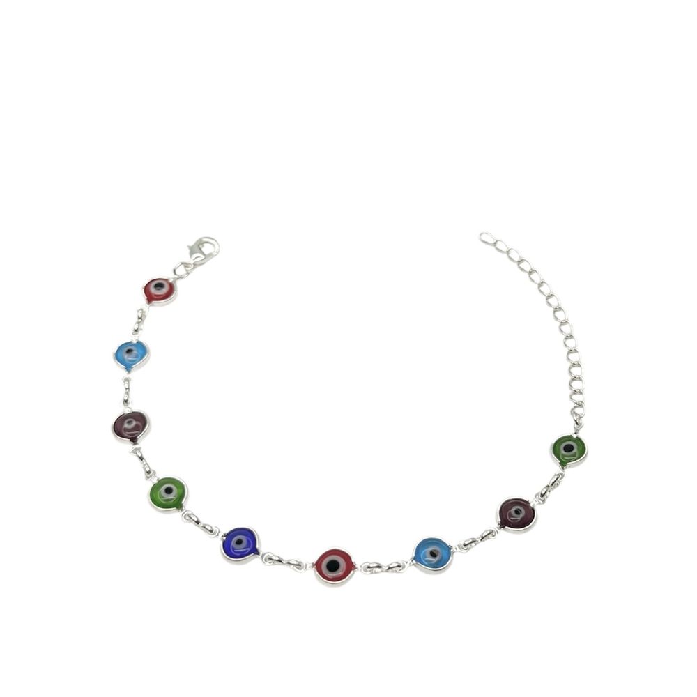 Pulseira Olho Grego Tradicional Colorido Banhado A... - RC JOIAS BY RUDI