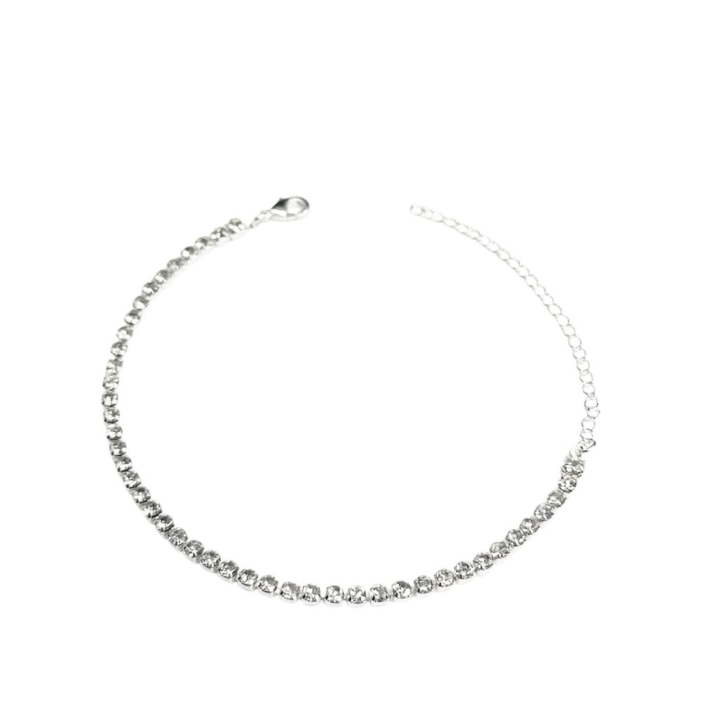 Pulseira Riviera Cristal Banhado A Prata 925 - 000... - RC JOIAS BY RUDI