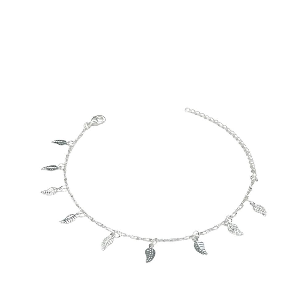 Pulseira Folha Badulaque Banhado A Prata 925 - 000... - RC JOIAS BY RUDI
