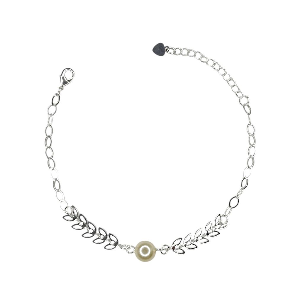 Pulseira Escama Pérola Meio Banhado A Prata 925. -... - RC JOIAS BY RUDI