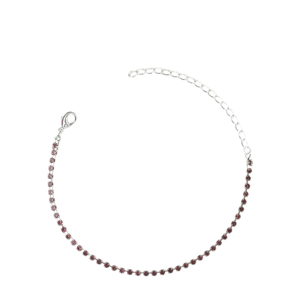 Pulseira Riviera Rosa Banhado A Prata 925 - 000000... - RC JOIAS BY RUDI