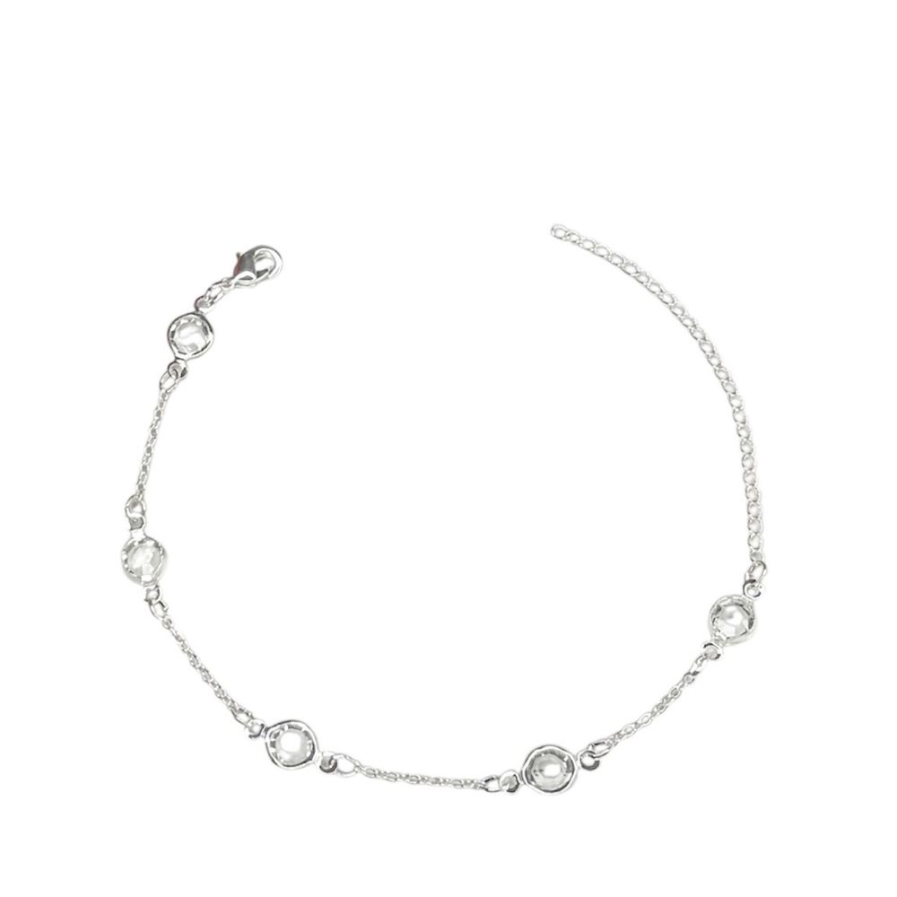 Pulseira Cinco Tiffany Cristal Espaçada Banhado A ... - RC JOIAS BY RUDI