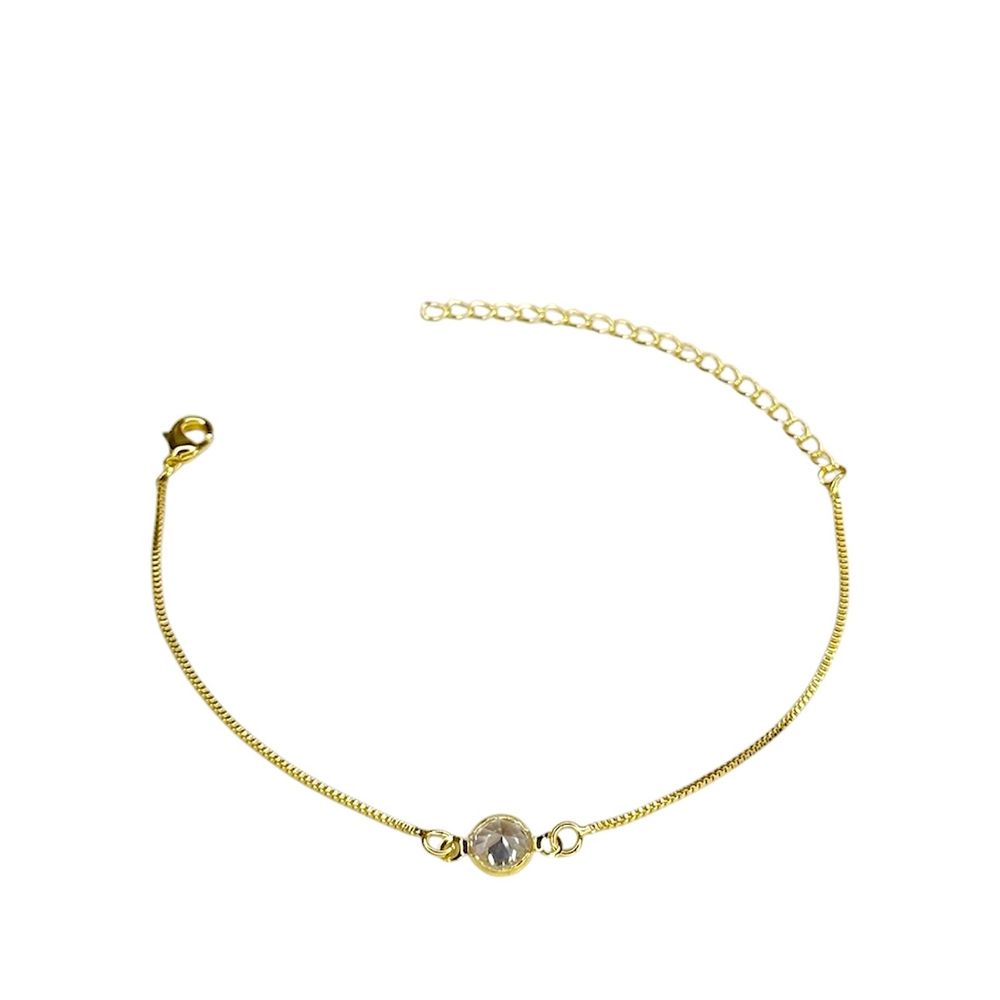 Pulseira Ponto Luz Zircônia Lagosta Banhado A Ouro... - RC JOIAS BY RUDI