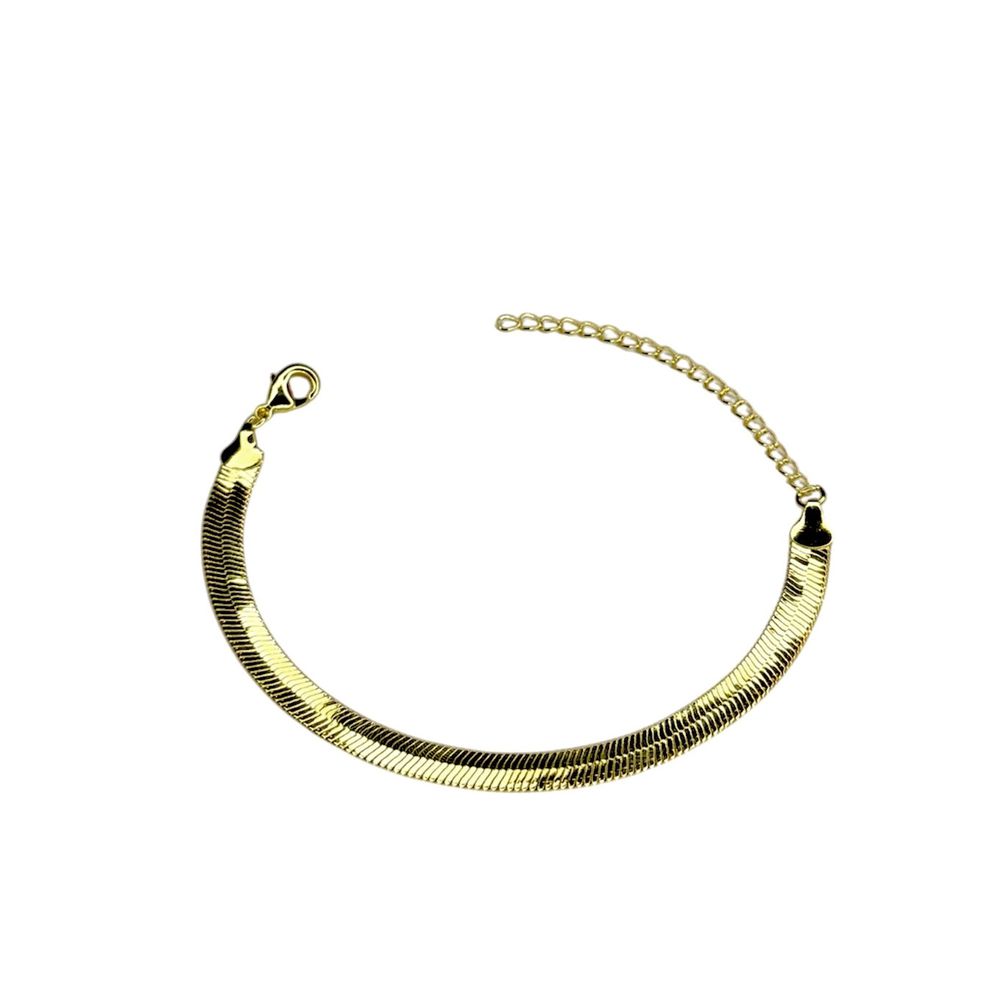 Pulseira Laminada 6 mm Banhado A Ouro 18K - 000000... - RC JOIAS BY RUDI