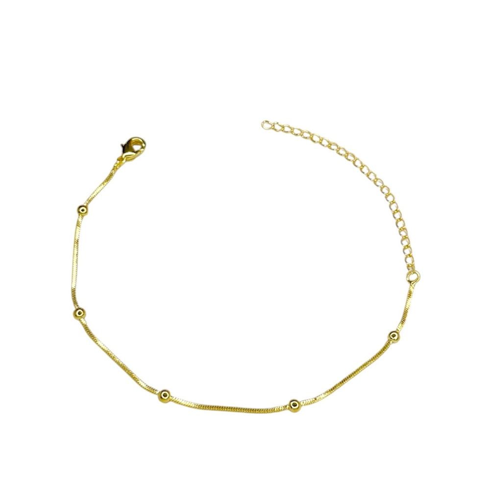 Pulseira Bolinha Rato Quadrada Espaçada Banhado A ... - RC JOIAS BY RUDI