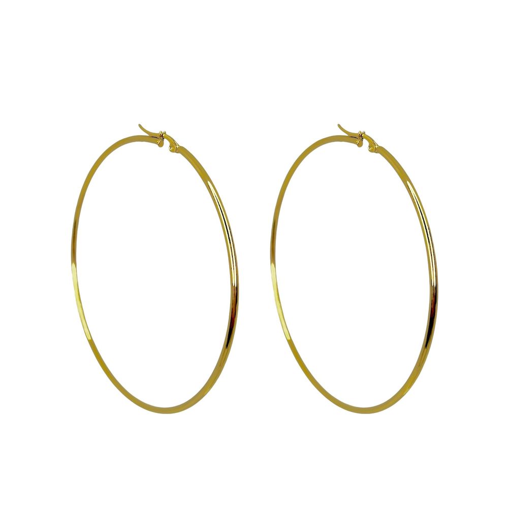 Brinco Argola Click Número 8 Aço Dourado - 0000000... - RC JOIAS BY RUDI