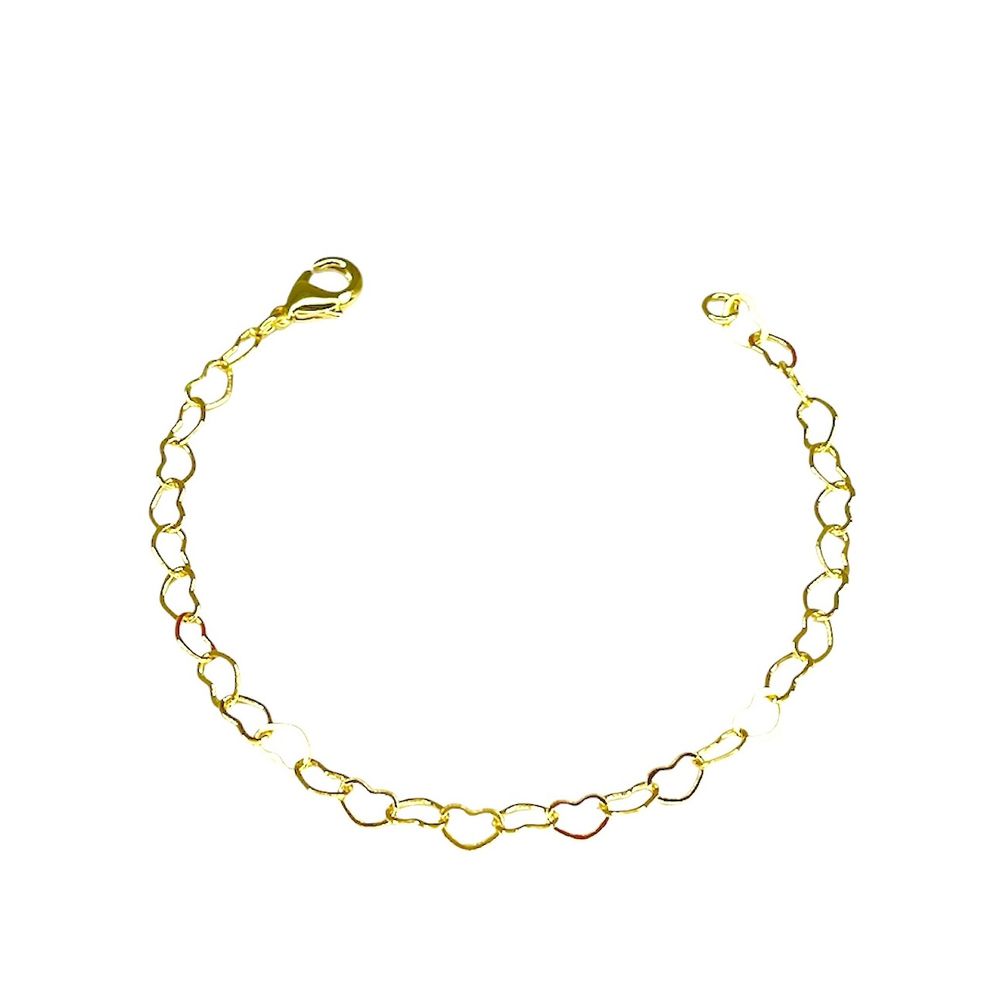Pulseira Infantil Coração Vazado Banhado a Ouro 18... - RC JOIAS BY RUDI
