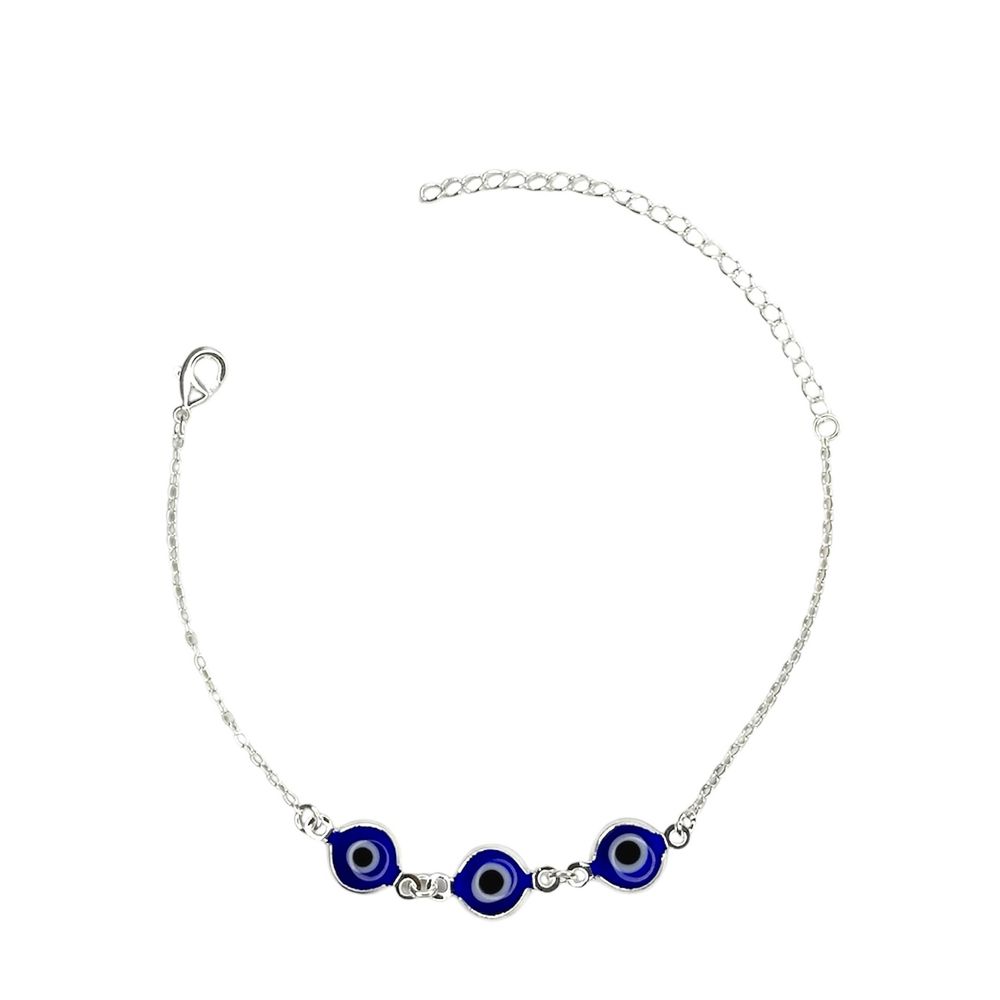 Pulseira Olho Grego Triplo Azul Escuro Banhado A P... - RC JOIAS BY RUDI