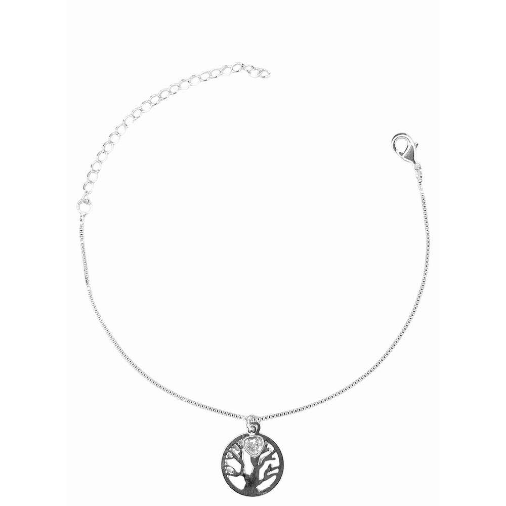 Pulseira Árvore Coração Zircônia Banhado A Prata 9... - RC JOIAS BY RUDI
