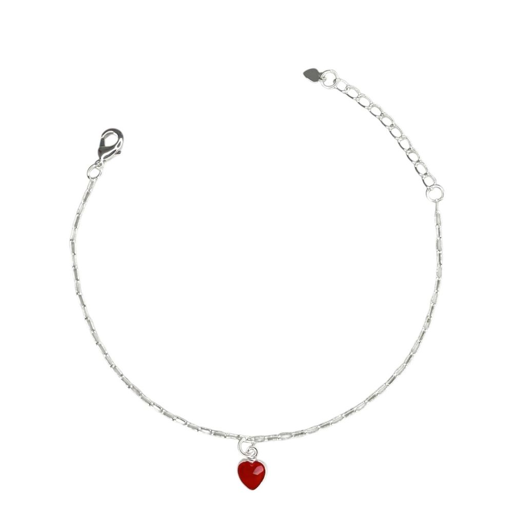 Pulseira Cartier Coração Vermelho Banhado A Prata ... - RC JOIAS BY RUDI