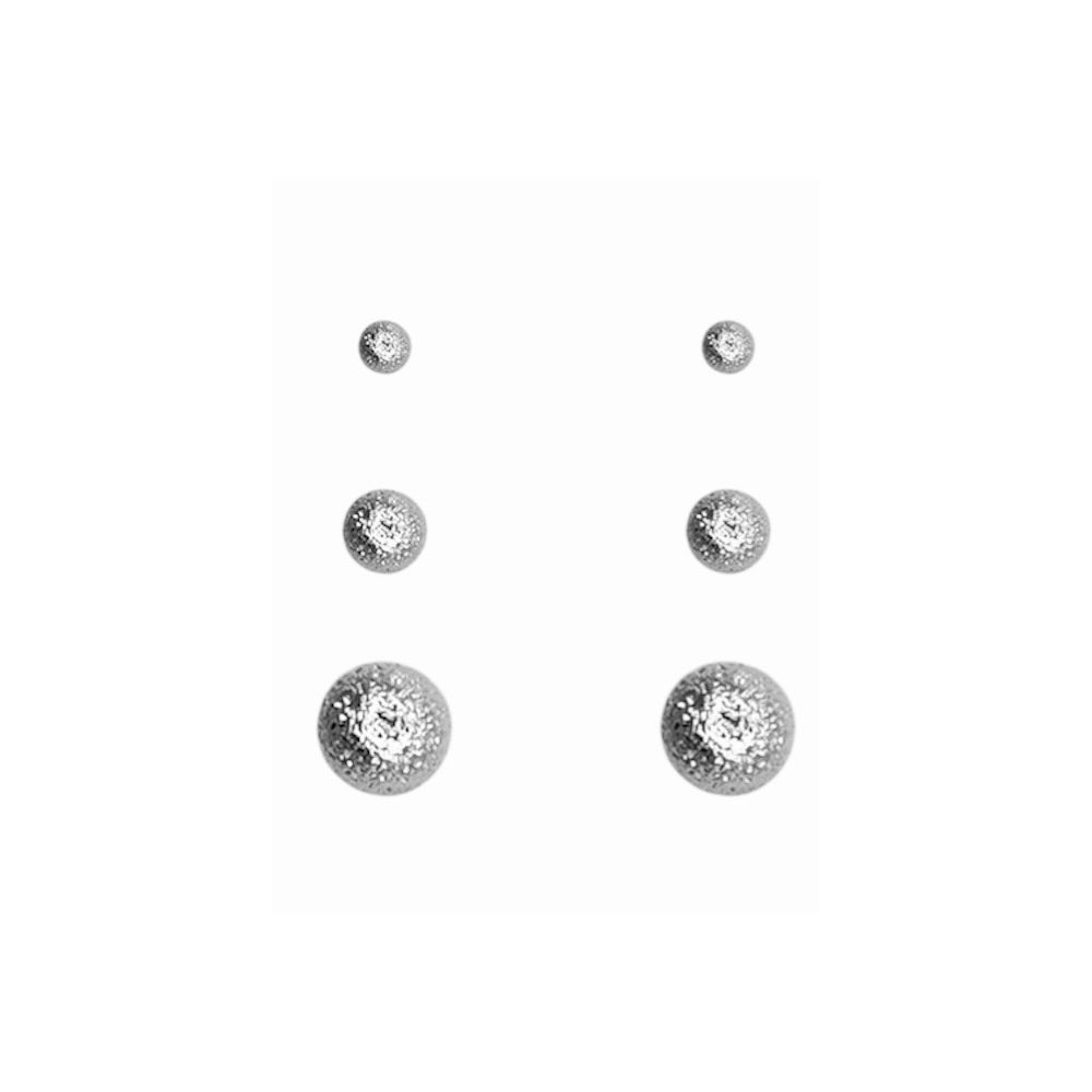 Brinco Trio Bolinha Fosca Banhado A Prata 925 - 00... - RC JOIAS BY RUDI