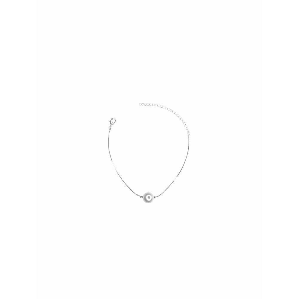 Pulseira Malha L90 Pérola Única Banhado A Prata 92... - RC JOIAS BY RUDI
