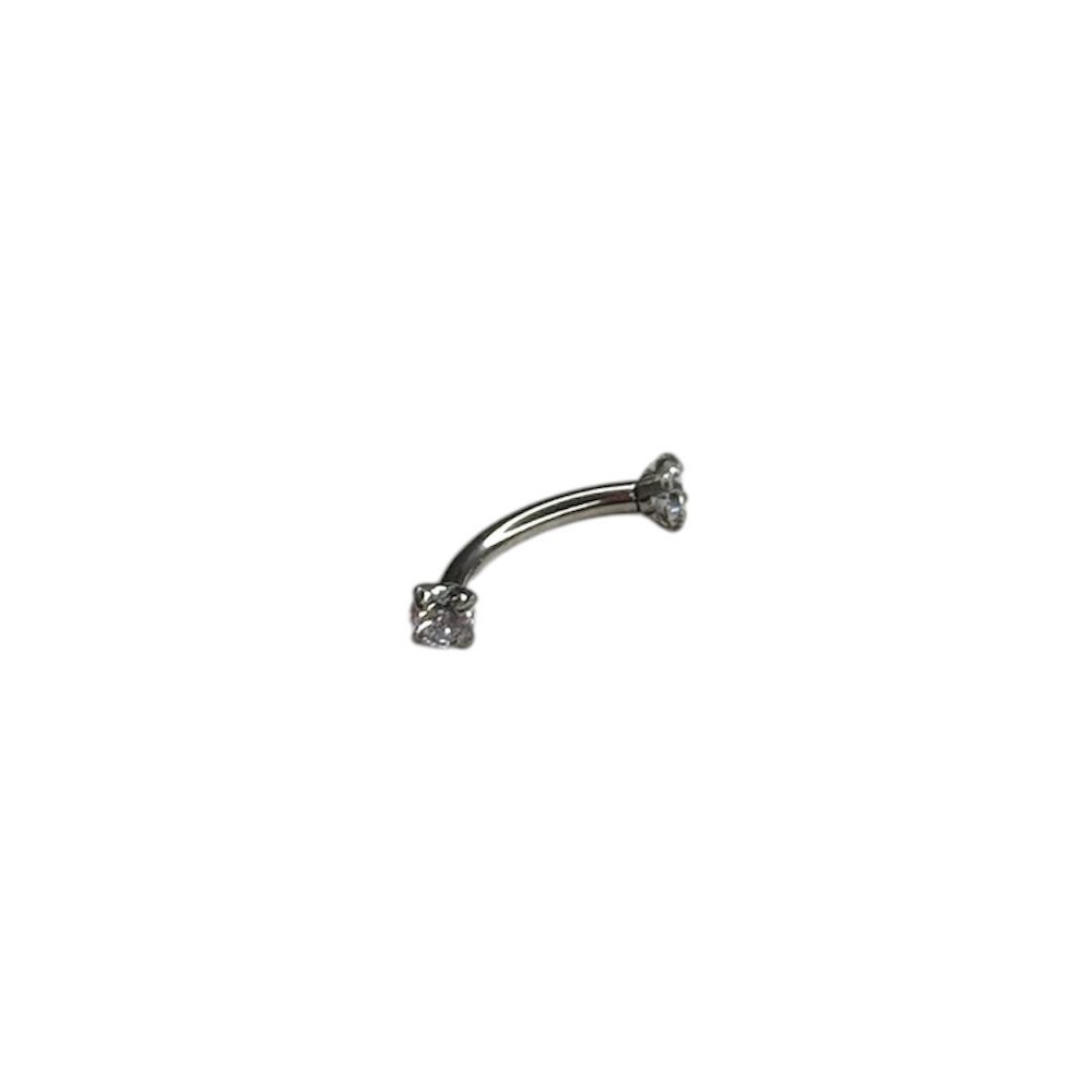 Piercing Sobrancelha Strass Aço Inoxidável - 0000... - RC JOIAS BY RUDI