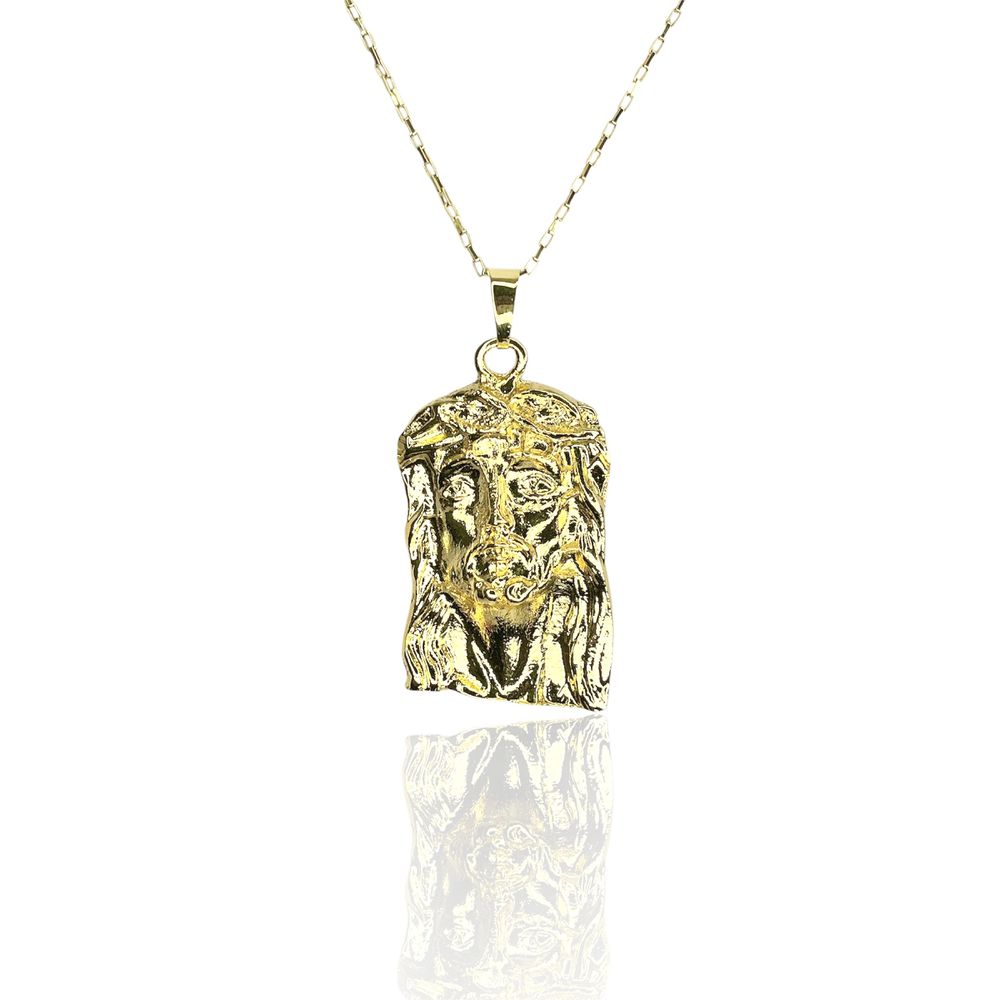 Pingente Face Cristo Banhado A Ouro 18K - 00000001... - RC JOIAS BY RUDI