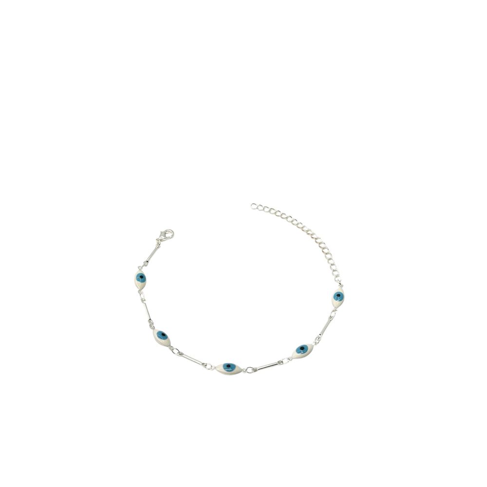 Pulseira Olho Grego Terceiro Branco Azul Claro Gra... - RC JOIAS BY RUDI