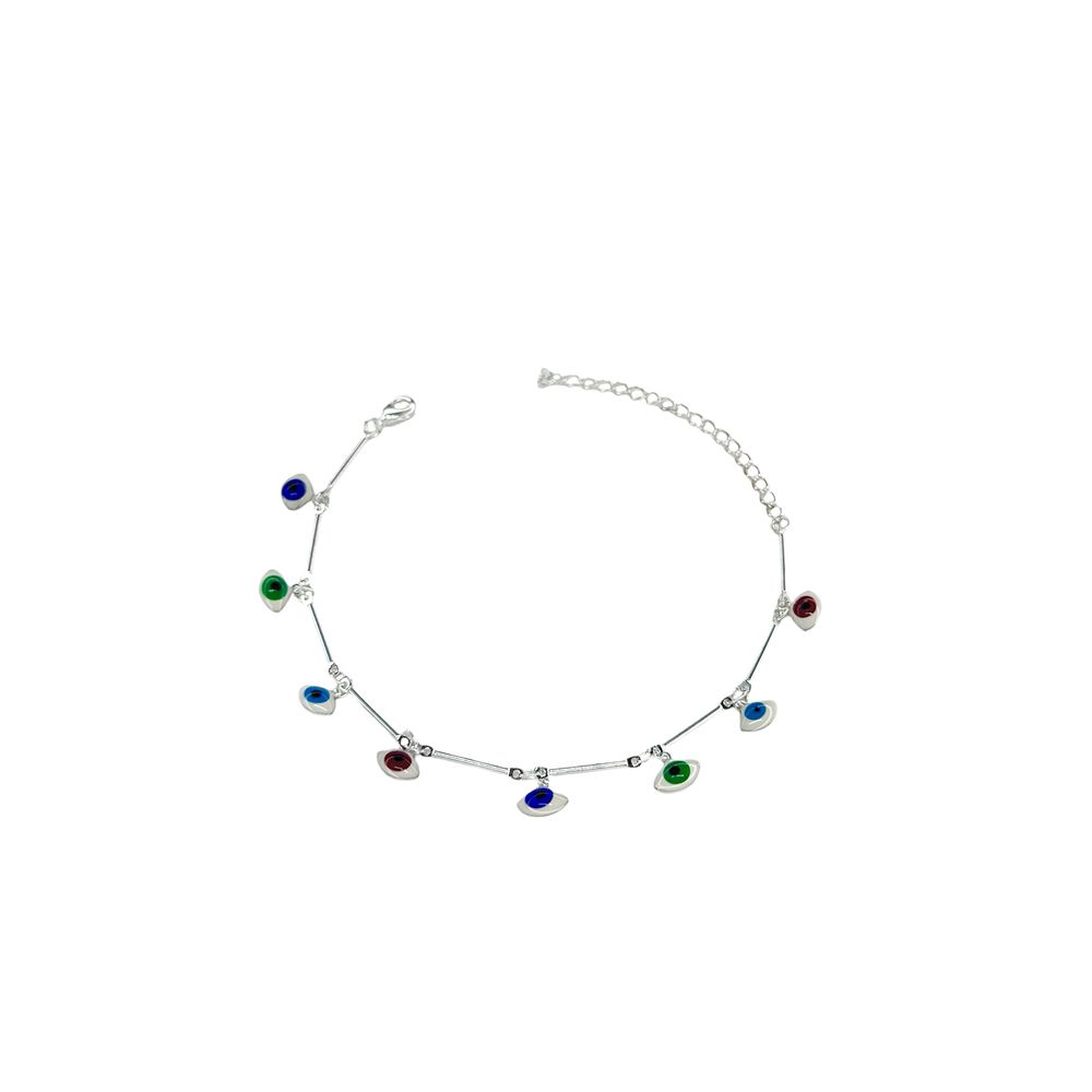 Pulseira Olh Grego Terceiro Colorido Pendurado Pal... - RC JOIAS BY RUDI