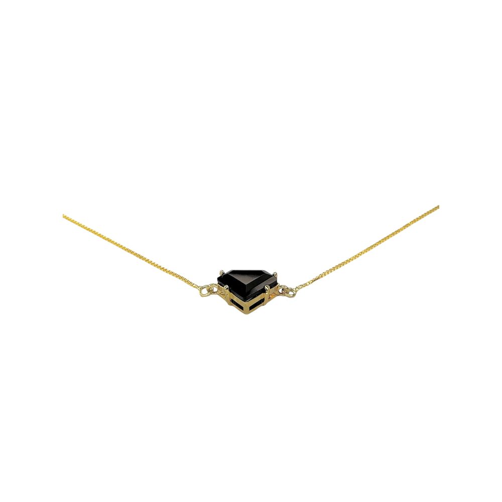 Colar Diamante Preto 46/0.8 Banhado A Ouro 18K - 0... - RC JOIAS BY RUDI