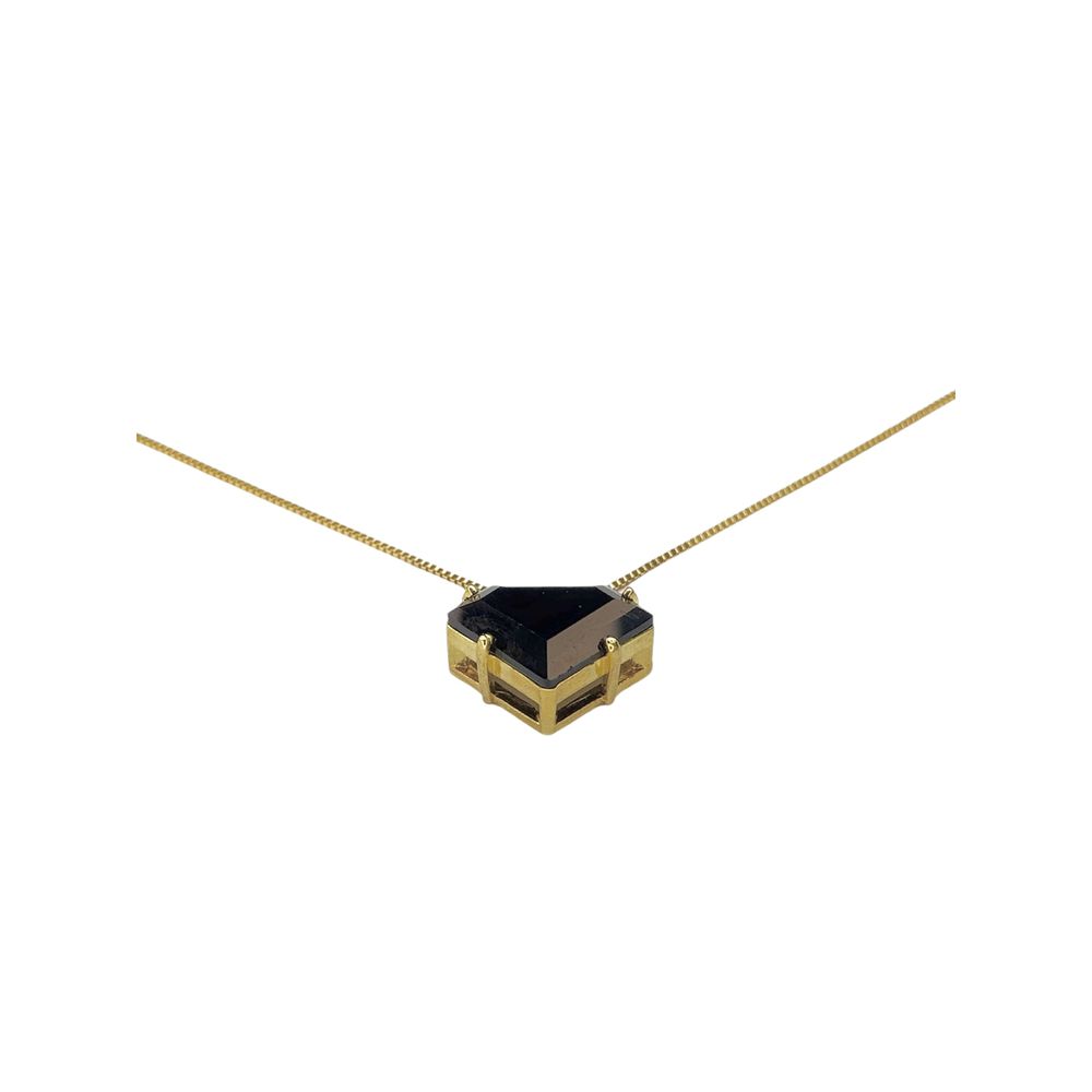 Colar Diamante Preto Banhado A Ouro 18k - 00000000... - RC JOIAS BY RUDI