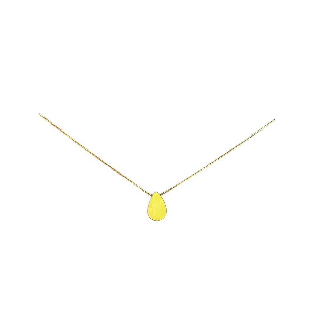 Colar Gota Lisa Passante Banhado A Ouro 18K - 0000... - RC JOIAS BY RUDI
