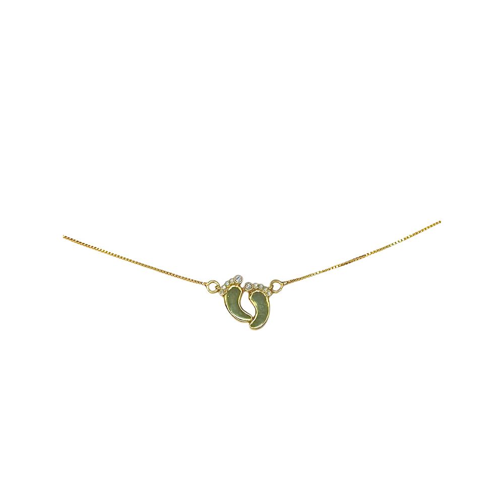Colar Pézinho Bebê à Zircônia Banhado A Ouro 18K -... - RC JOIAS BY RUDI