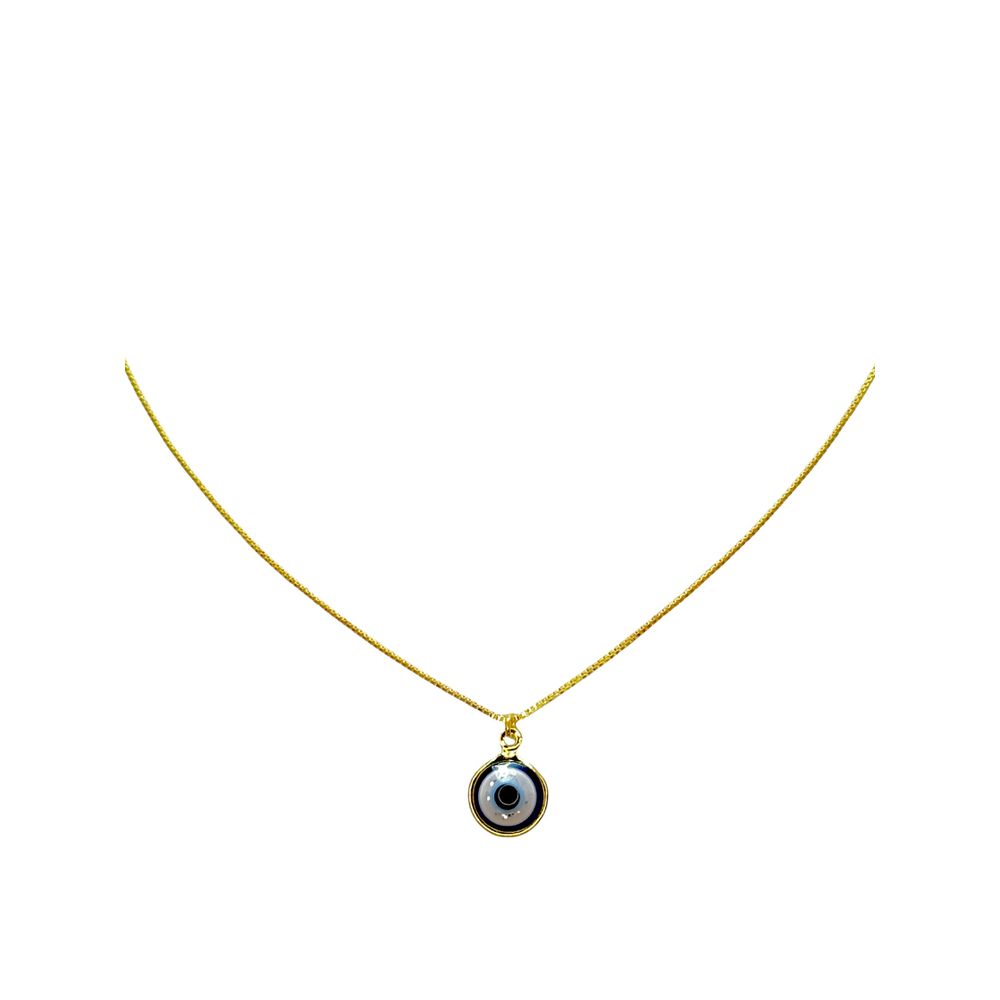 Colar Olho Grego Azul Escuro Banhado A Ouro 18K - ... - RC JOIAS BY RUDI