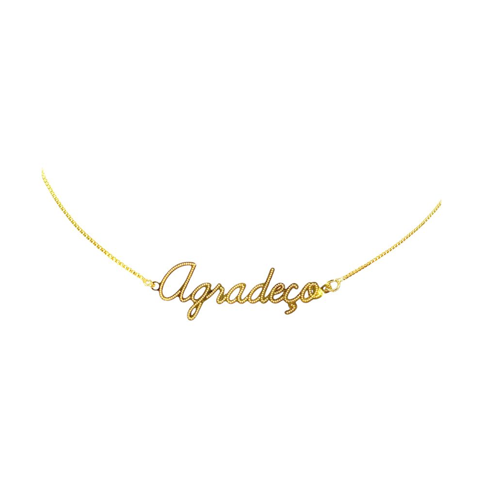 Colar Agradeço Banhado A Ouro 18K - 0000000133326 - RC JOIAS BY RUDI
