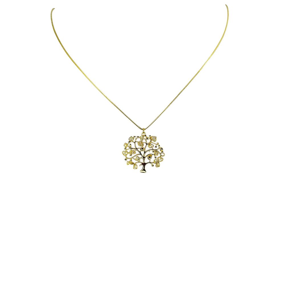 Colar Árvore Da Vida Zircônia Banhado A Ouro 18K -... - RC JOIAS BY RUDI