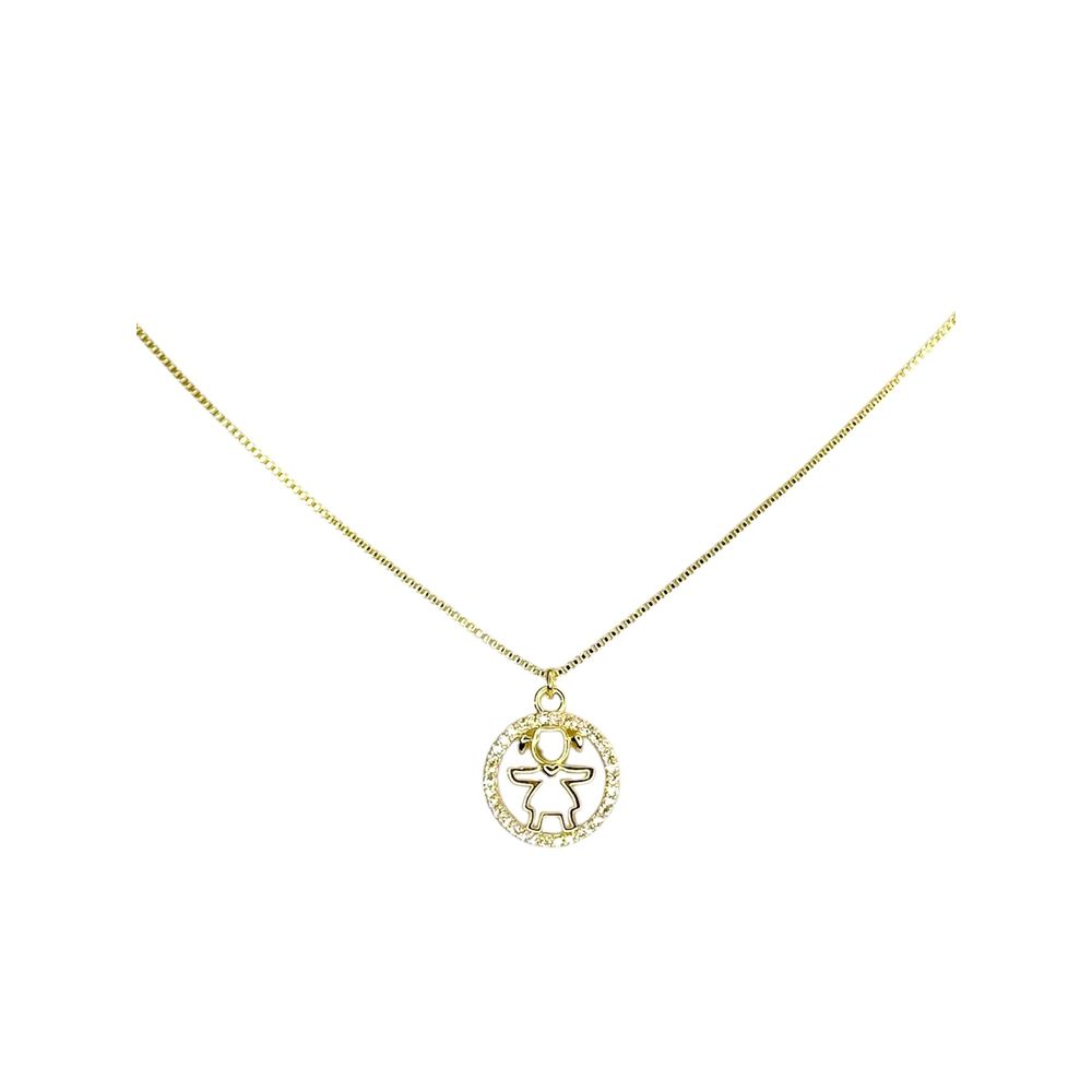 Colar Veneziana Menina Zircônia Banhado A Ouro 18K... - RC JOIAS BY RUDI