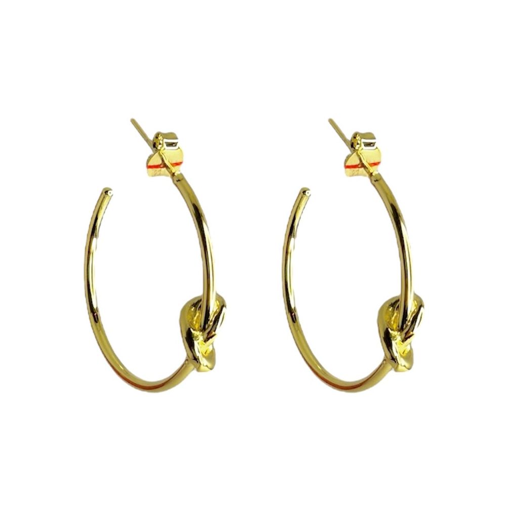 Brinco Argola Laço Banhado a Ouro 18K - 000000012... - RC JOIAS BY RUDI