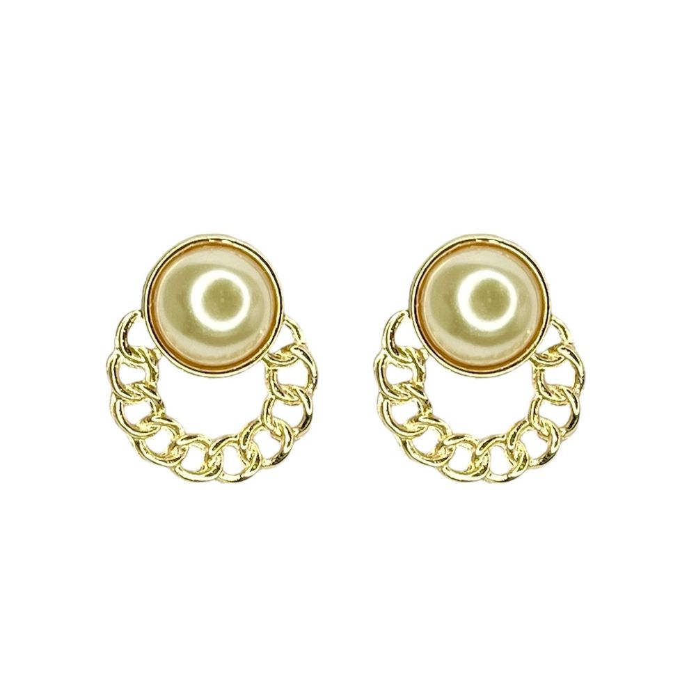 Brinco Pérola Grumet Banhado A Ouro 18K - 00000000... - RC JOIAS BY RUDI