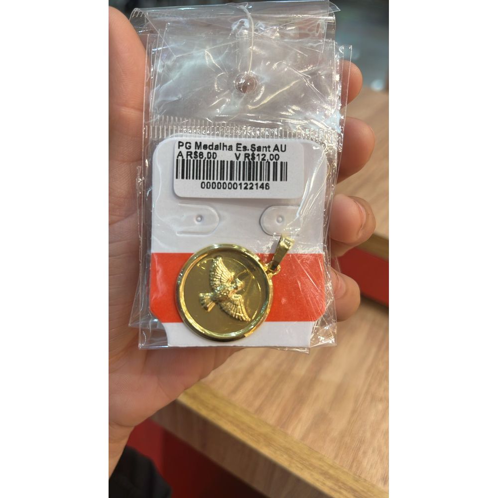 Pingente Medalha Espírito Santo Banhado A Ouro 18K... - RC JOIAS BY RUDI