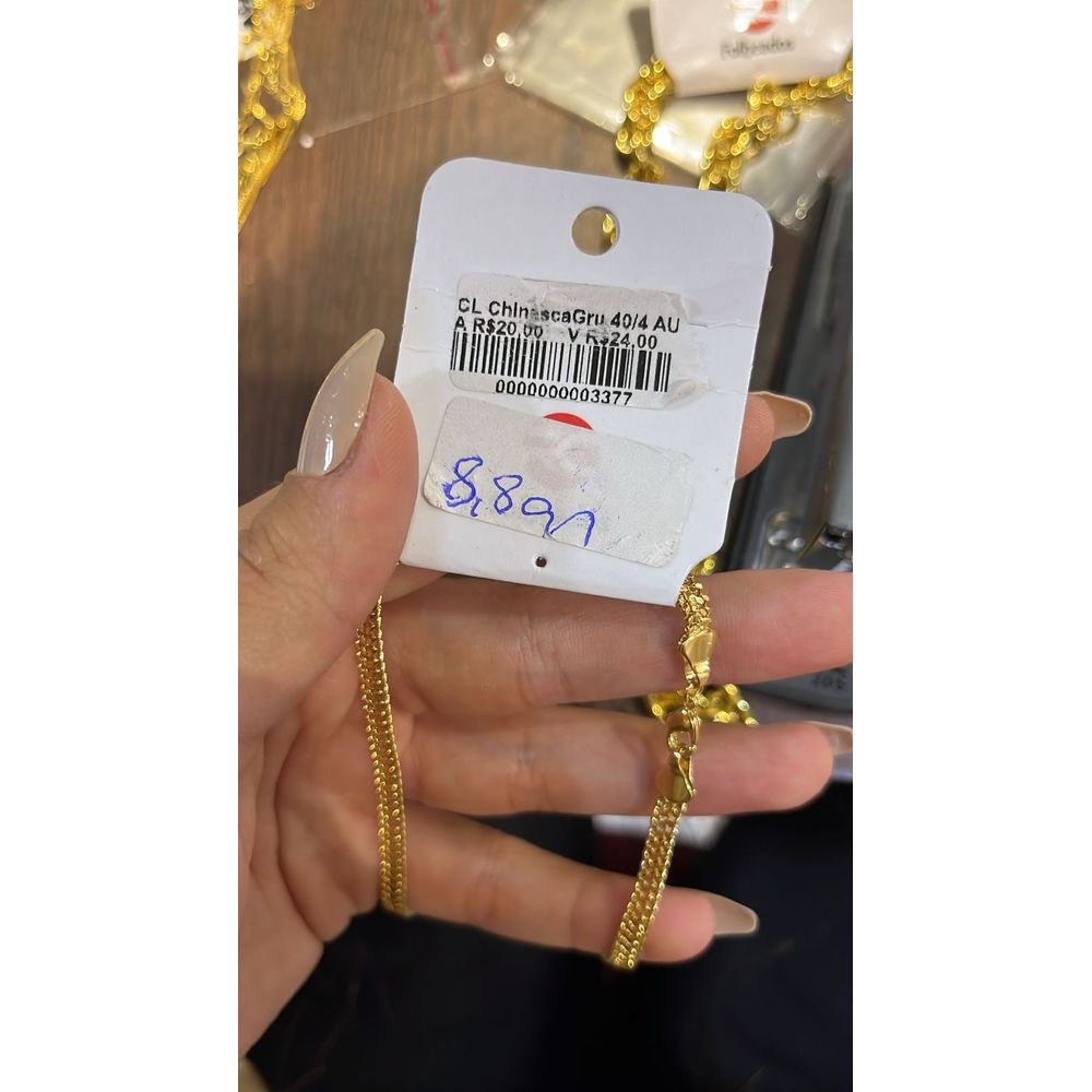 Colar Chinesca Grumet Banhado A Ouro 18k - 0000000... - RC JOIAS BY RUDI