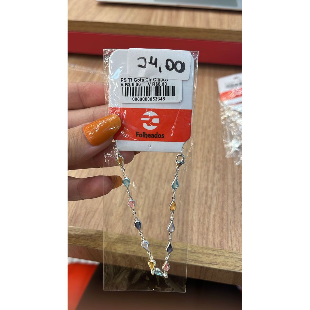 Pulseira Tiffany Gota Colorida Claro Banhado A Pra... - RC JOIAS BY RUDI