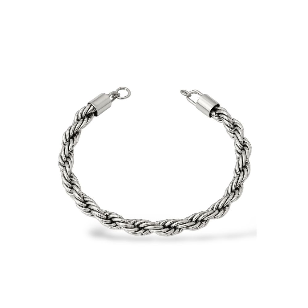 Pulseira Cordão Baiano Fecho Lagosta Aço Inoxidáve... - RC JOIAS BY RUDI