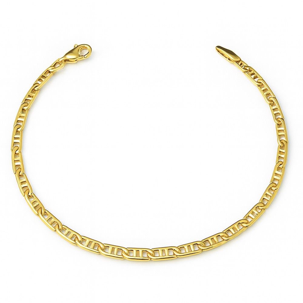 Pulseira Piastrine Fecho Mosquetinho Banhado a Our... - RC JOIAS BY RUDI