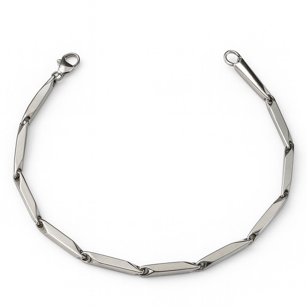 Pulseira Espelhada Fecho Lagosta Banhado Aço Inoxi... - RC JOIAS BY RUDI