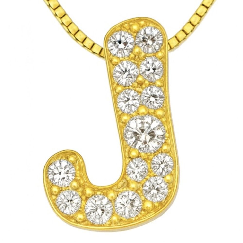 Pingente Letra J Cravejado Banhado a Ouro 18K - 00... - RC JOIAS BY RUDI