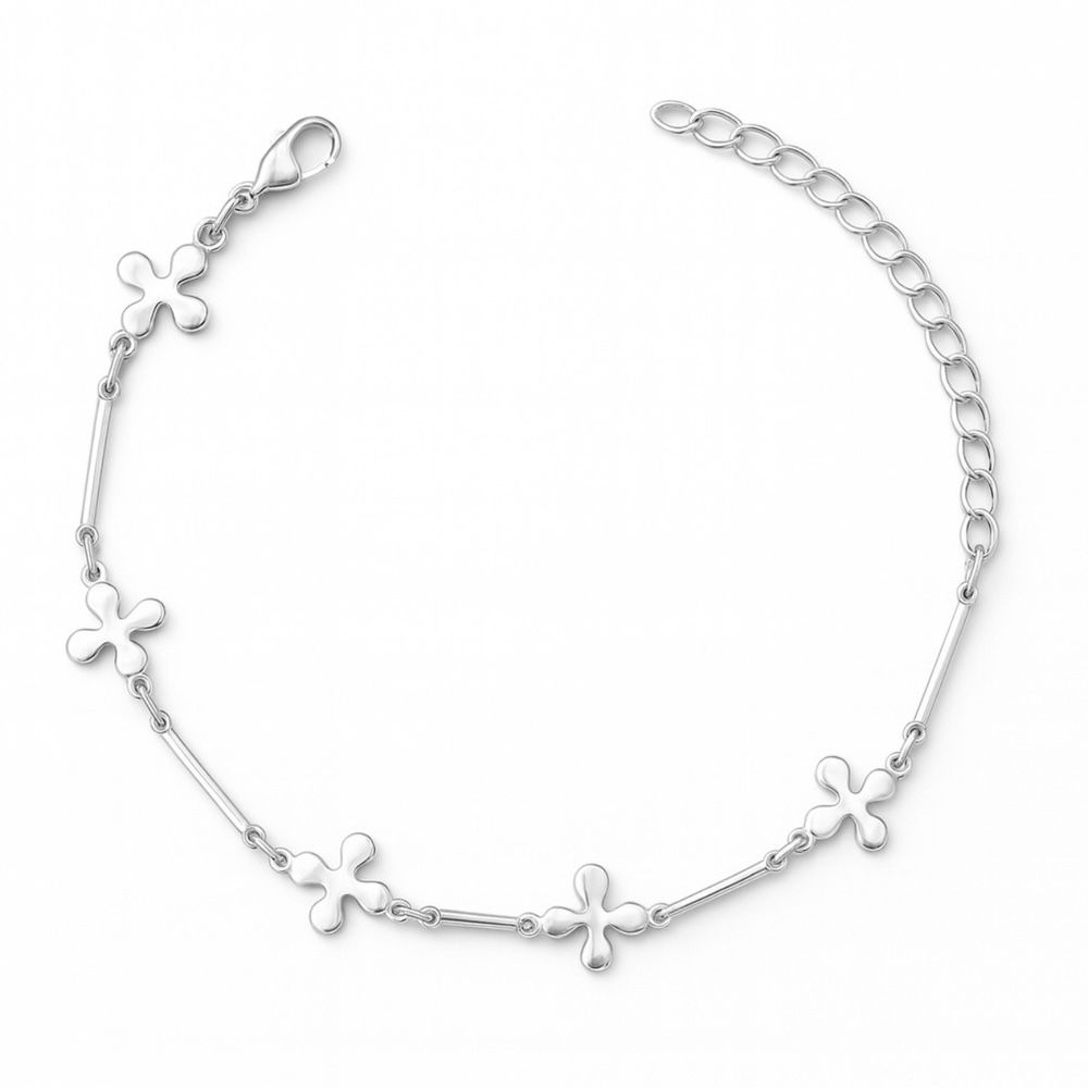 Pulseira Cinco Trevo Canutilho Espaçada Banhado A ... - RC JOIAS BY RUDI