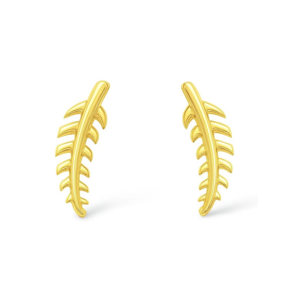 Brinco Folha Vazada Banhado a Ouro 18K - 000000017... - RC JOIAS BY RUDI