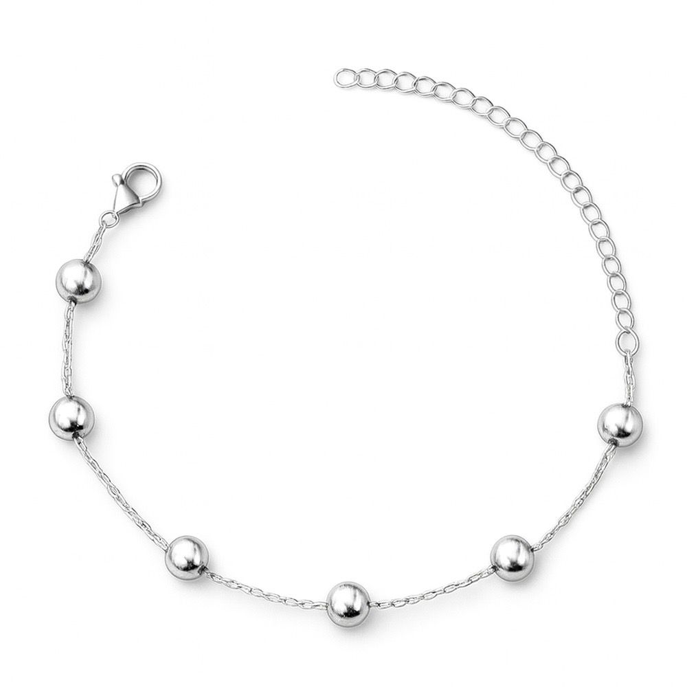Pulseira Seis Botões Espaçada AB Banhado A Prata 9... - RC JOIAS BY RUDI