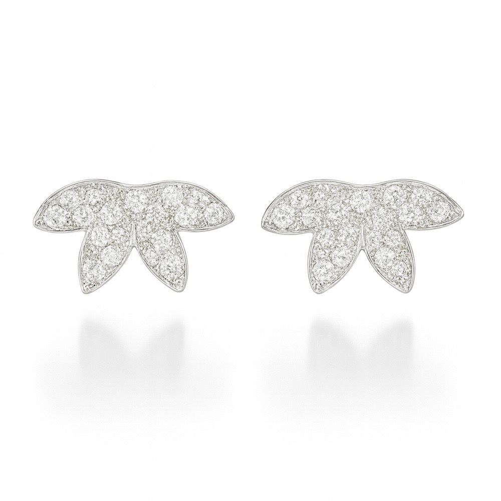 Brinco Meia Flor Quatro Pétalas Cristal Cravejado ... - RC JOIAS BY RUDI